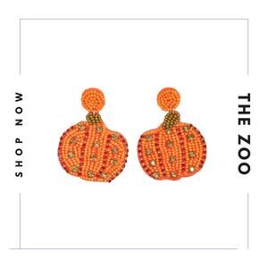 Beaded Pumpkin Earrings